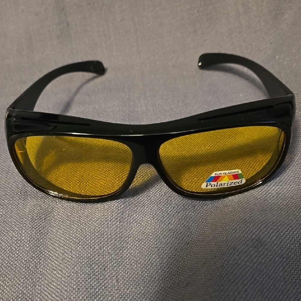 Polarized Black Sunglasses with Yellow Lenses